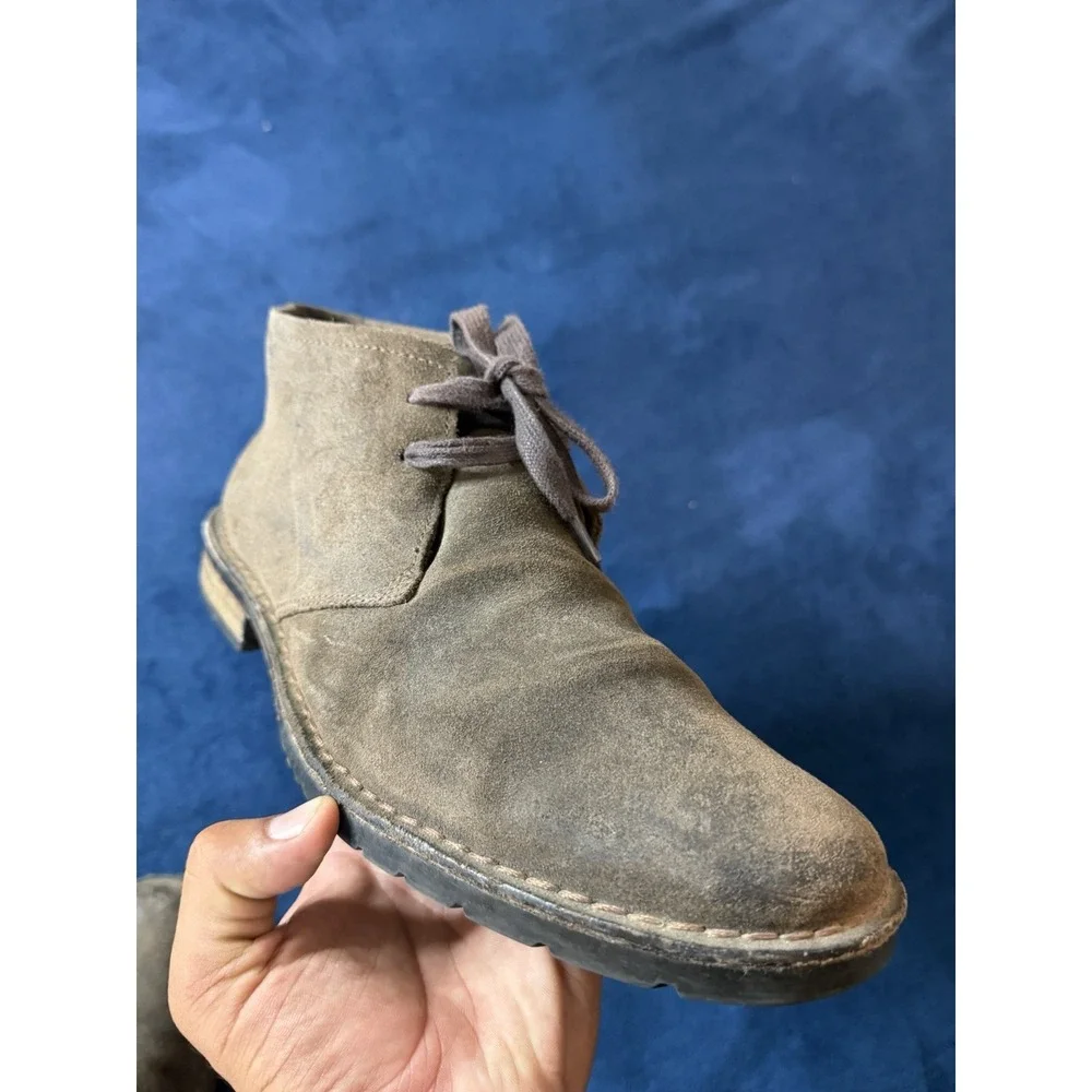 John Varvatos Hipster Mid Top Chukka Boots Mens 8.5 Gray Suede Leather F1183R3B